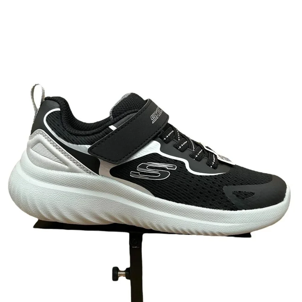 Skechers Little Boys Athletic Slip-on Sneaker Sz 12 Black Gray Lightweight Shoes
